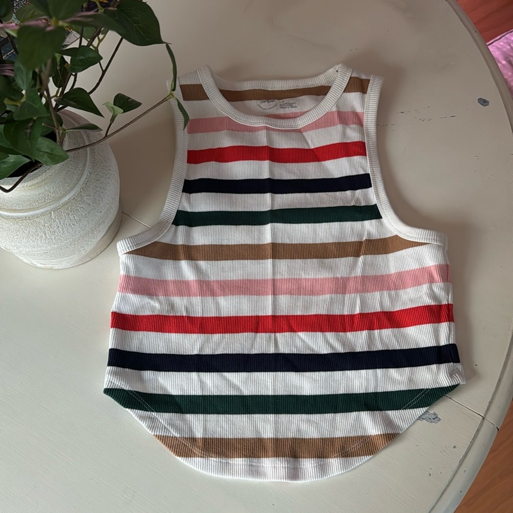 Ribbed stripped crop top